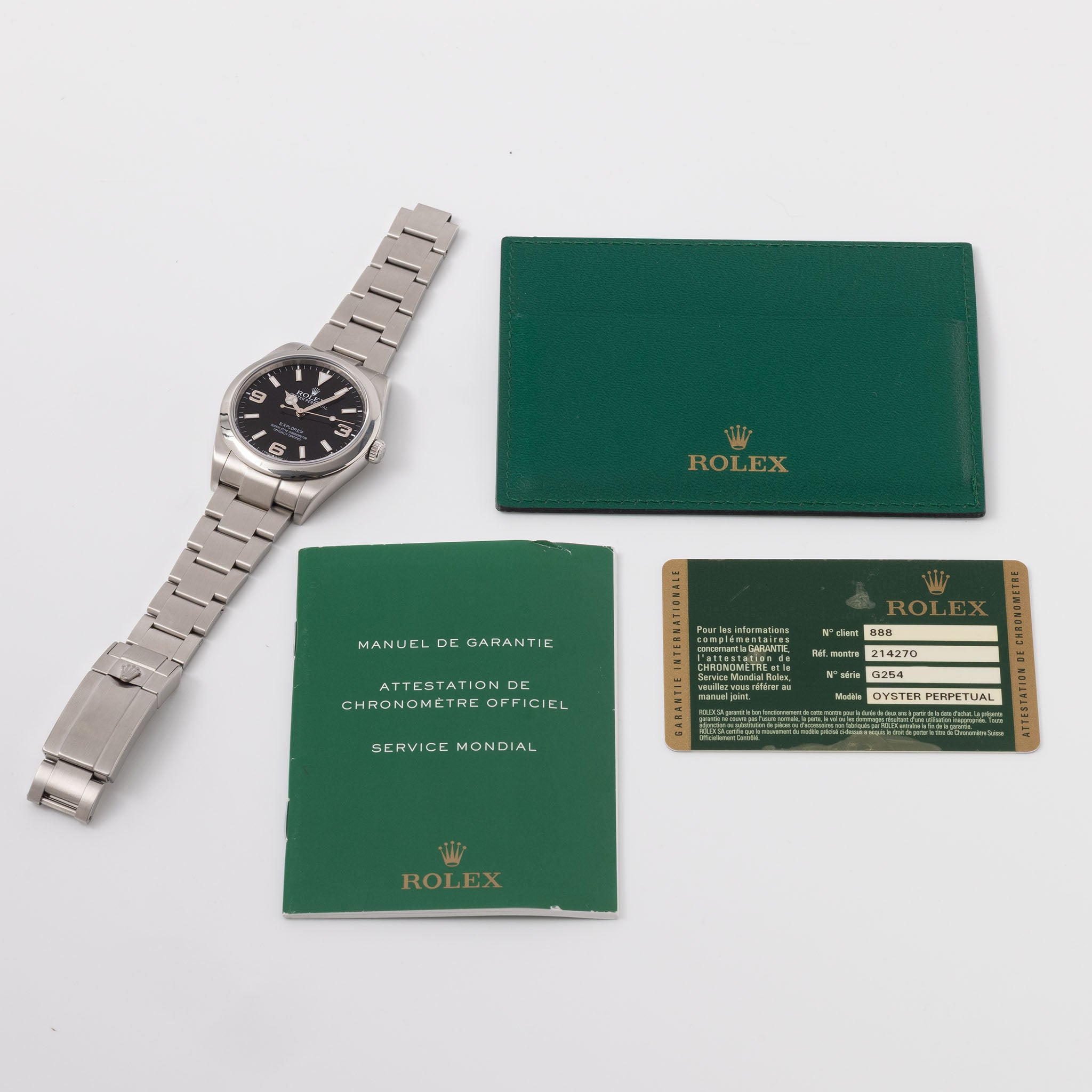 Rolex Explorer 214270  39mm with Original Guarantee Card