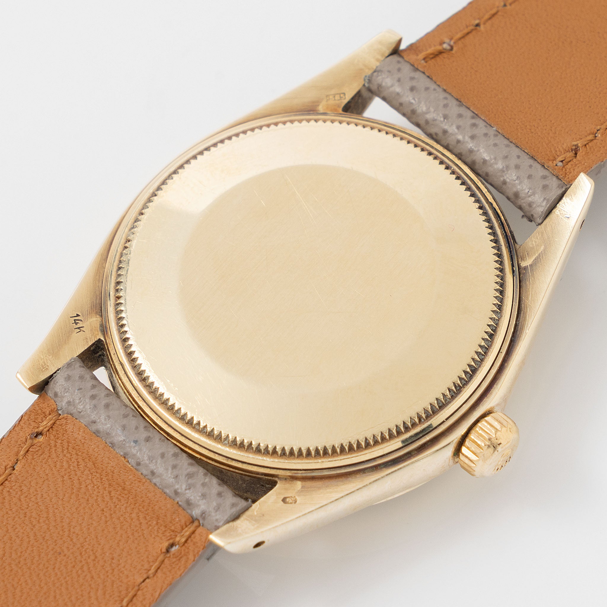 Rolex Date Grey Singer “test dial “ in 14 k Yellow Gold ref 1500 