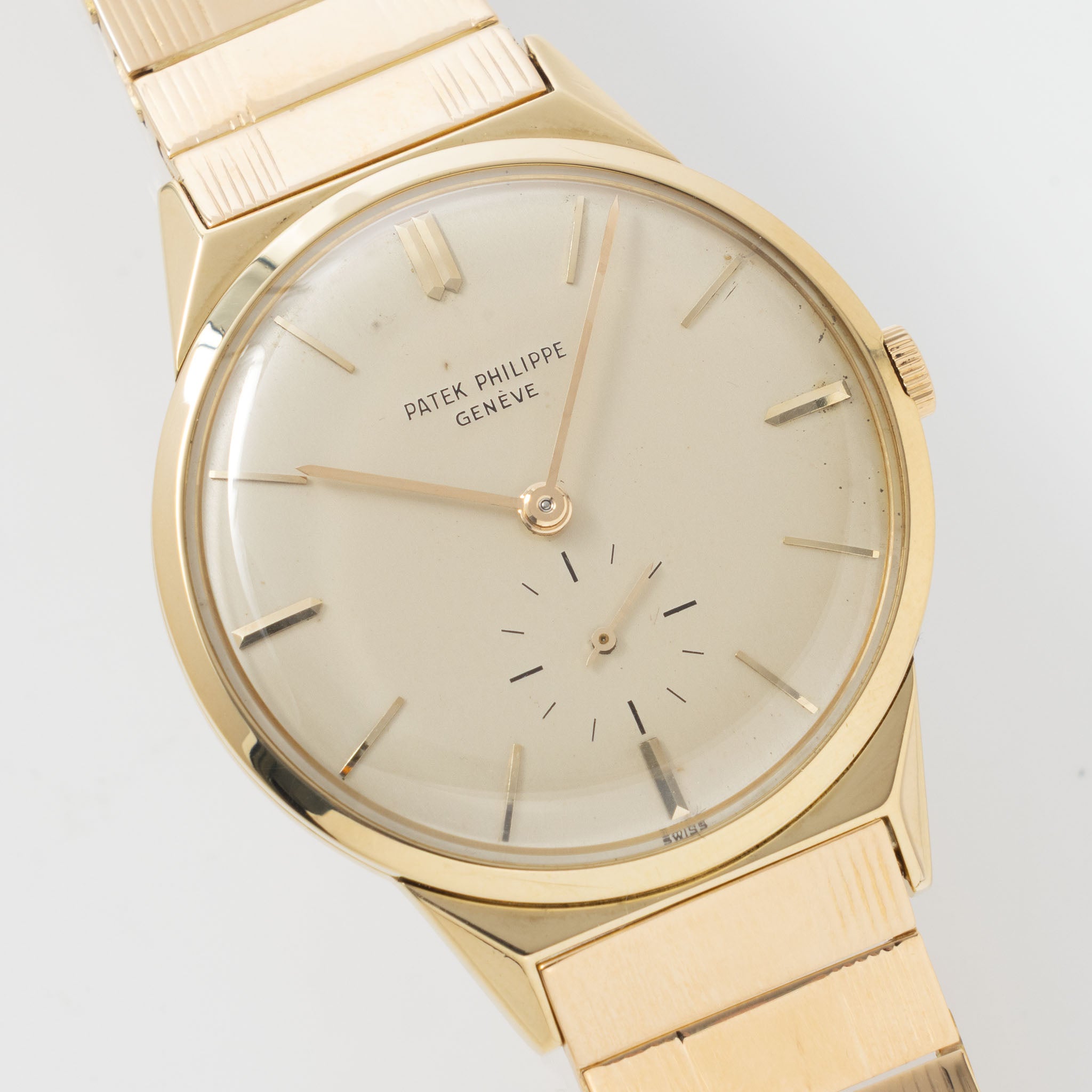 Patek Philippe Calatrava in 18 k yellow gold with Gay Frerès bracelet ref 2568 