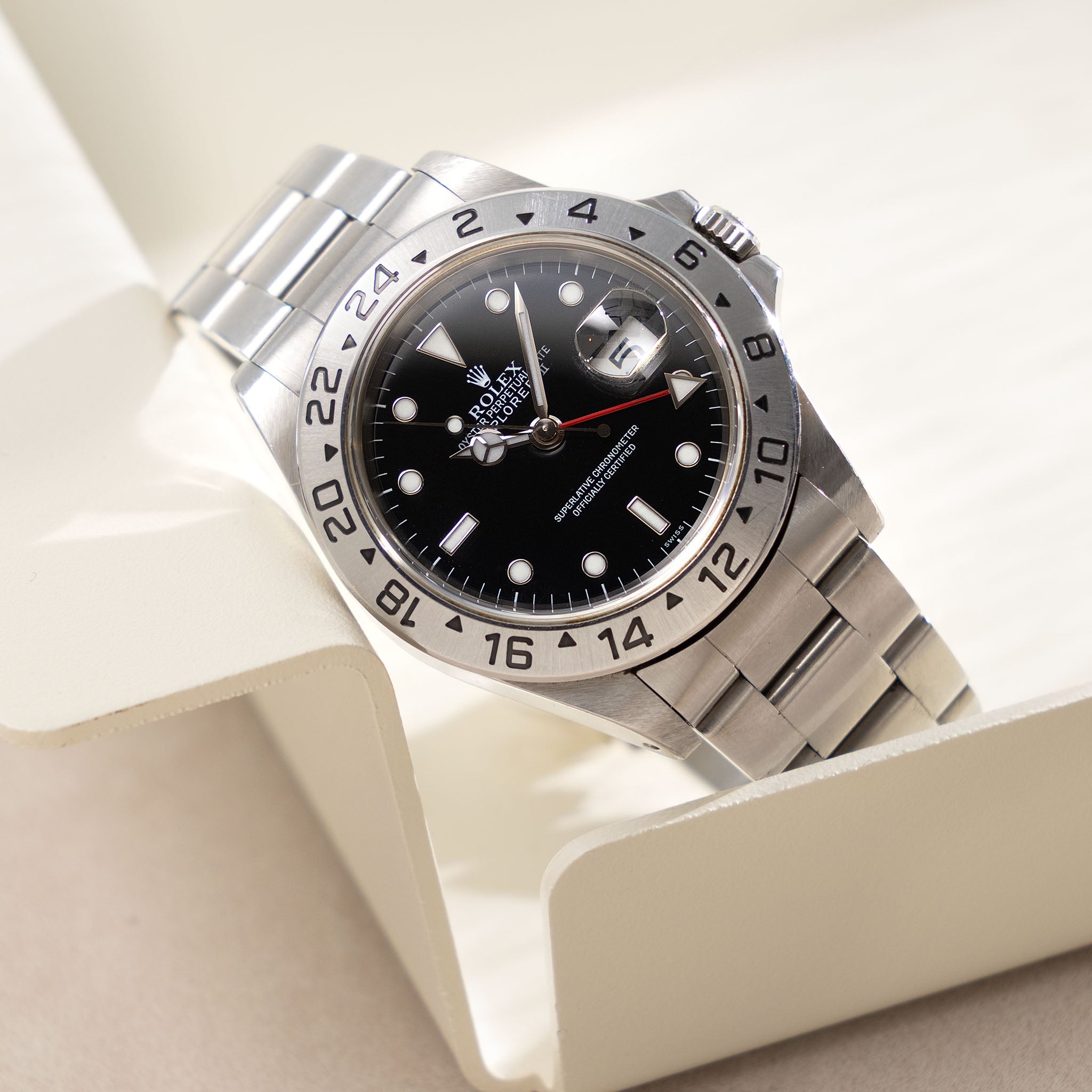 Rolex Explorer II 16570 Black Swiss Only Dial with Original Punched Paper
