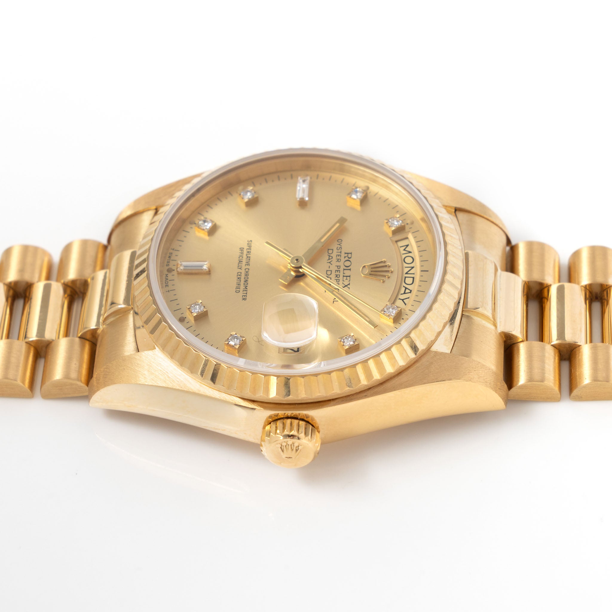 Rolex Day-Date 18038 Champagne Diamond Markers Dial 