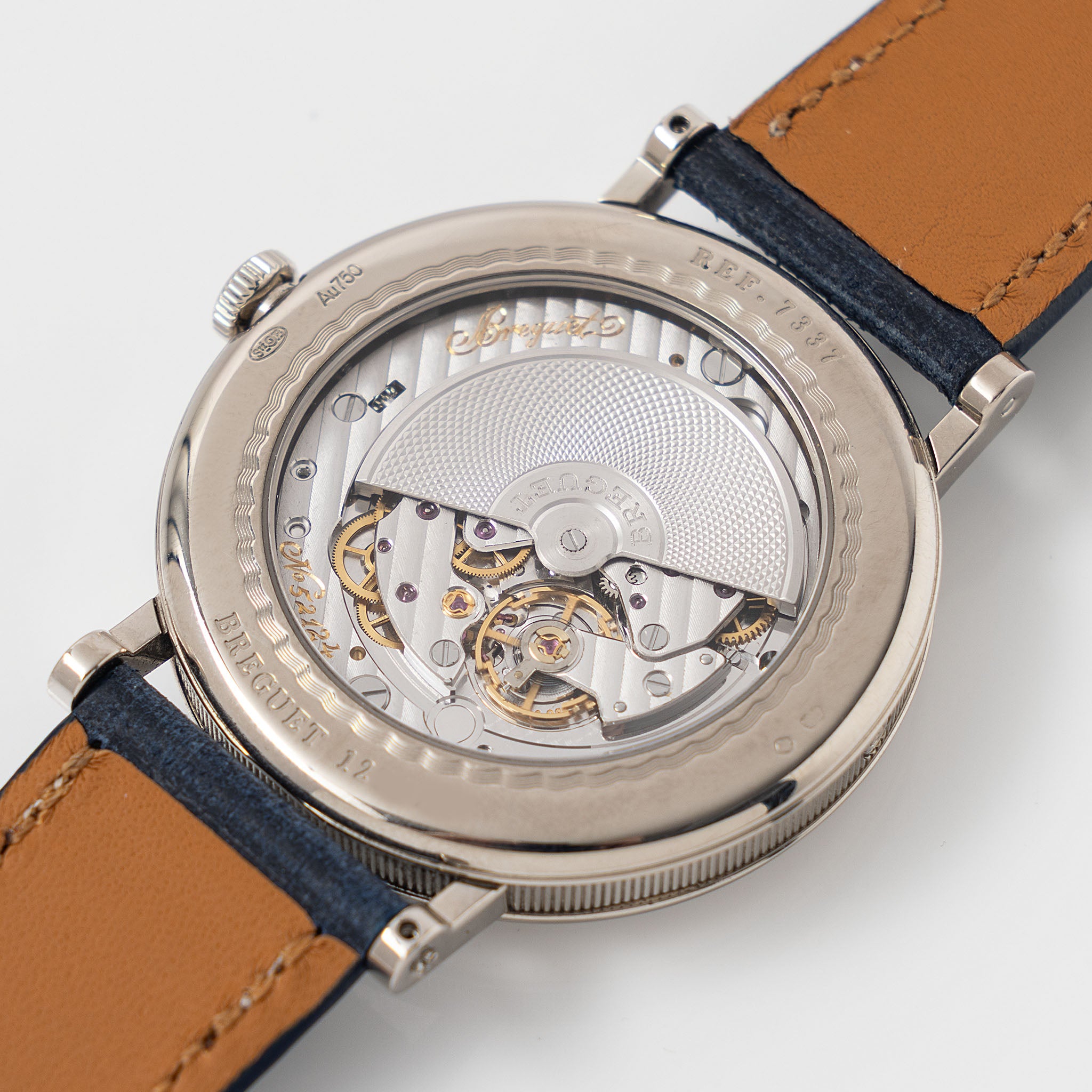 Breguet Classique Calendrier Day Date moon phase Guilloché dial in 18 k white gold ref 7337BB 