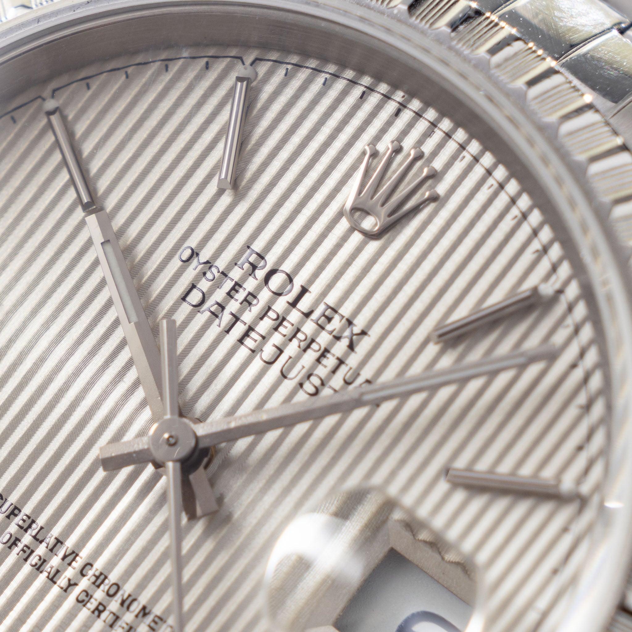 Rolex Datejust 16220 Silver Tapestry Dial 