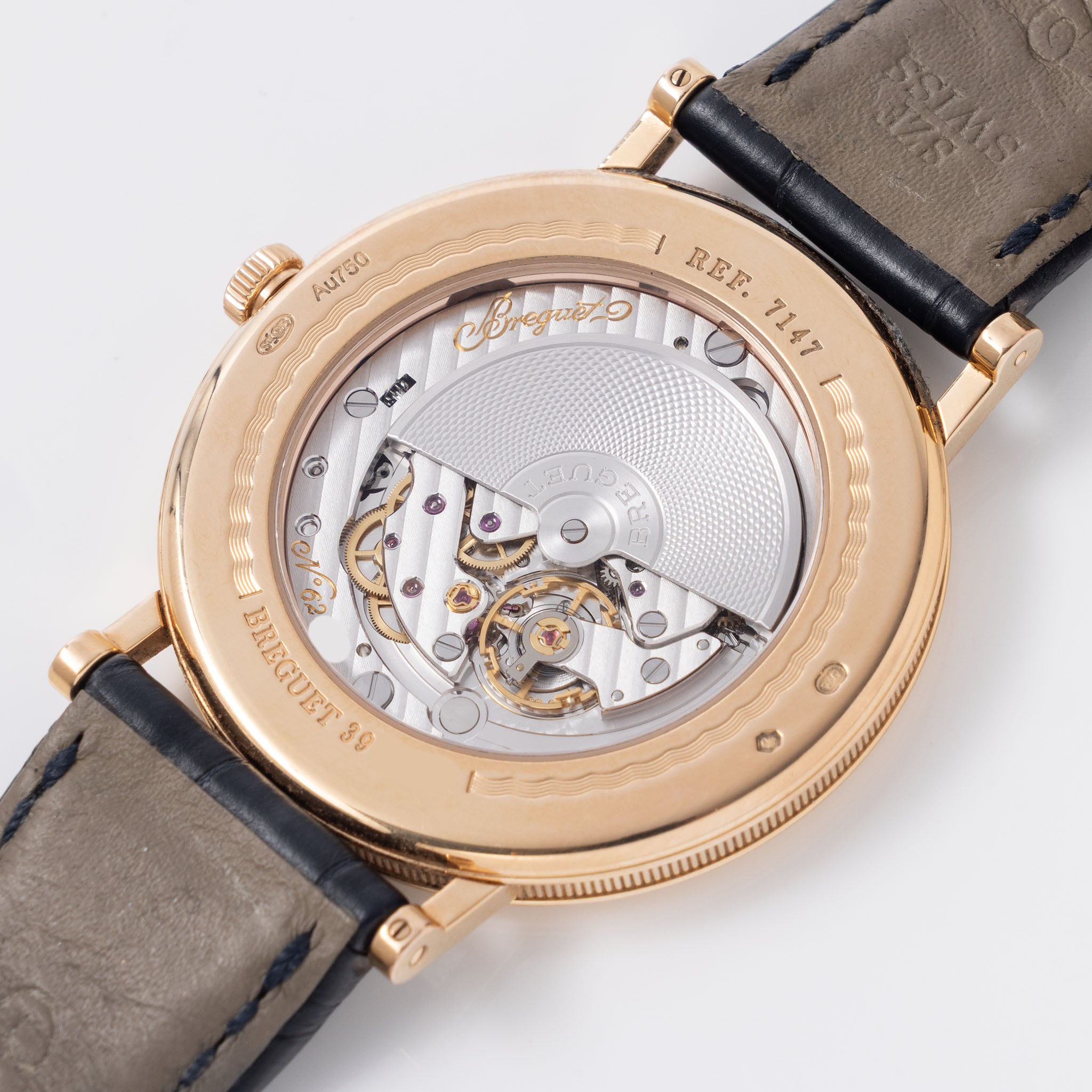 Breguet Classique 7147 Silver Guilloché Dial in 18k Rose Gold 