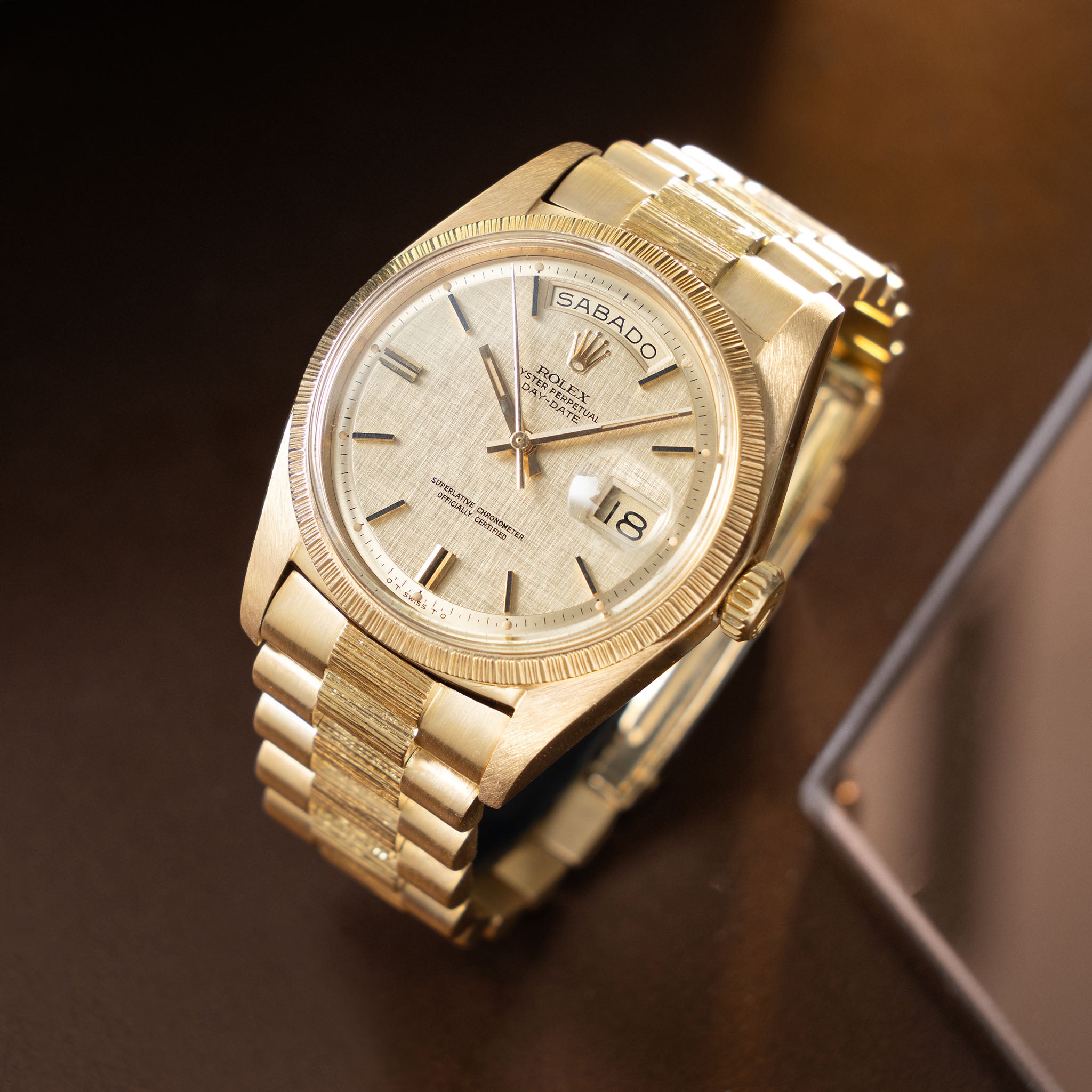 Rolex Day-date Linen sigma  dial Bark finish ref 1807