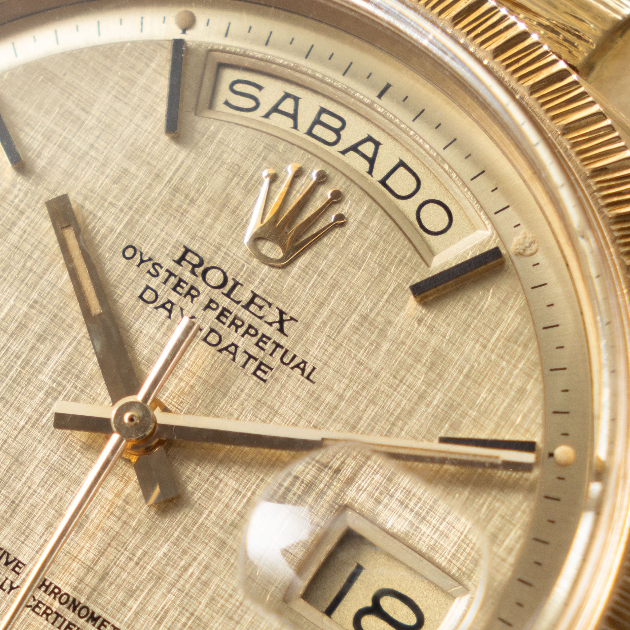 Rolex Day-date Linen sigma  dial Bark finish ref 1807