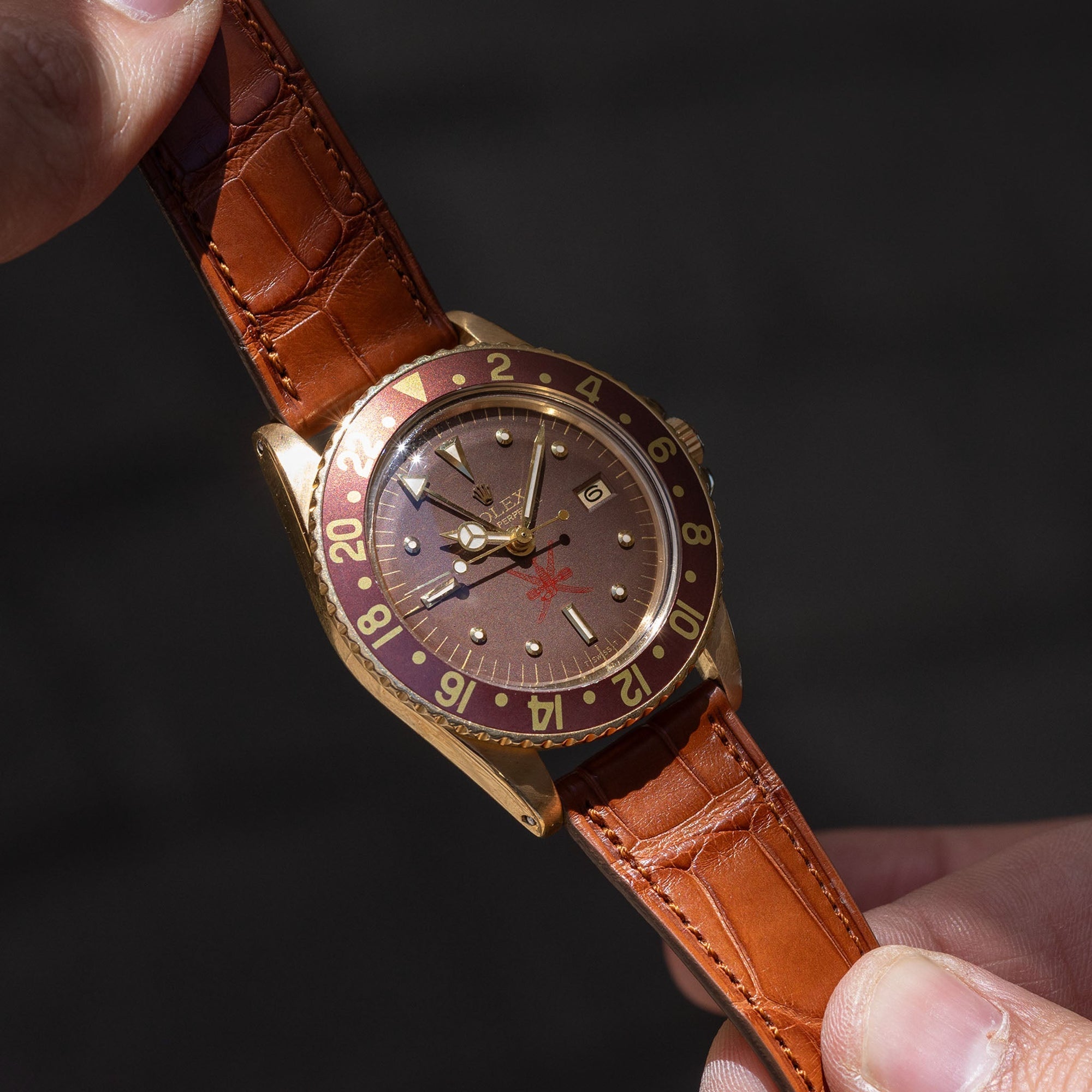 Premium Alligator Cognac Leather Watch Strap