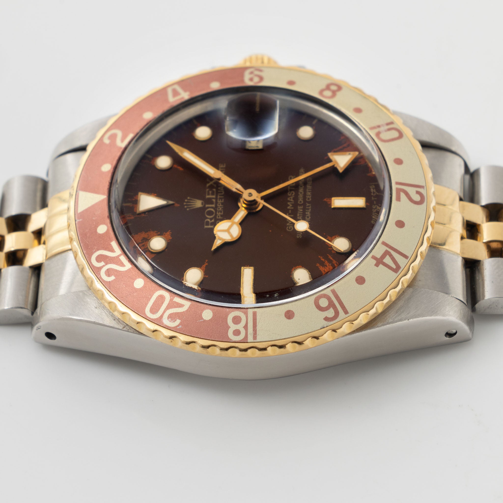 Rolex GMT-Master 16753 Root Beer Soleil Brown Tropical Dial in Steel and Gold
