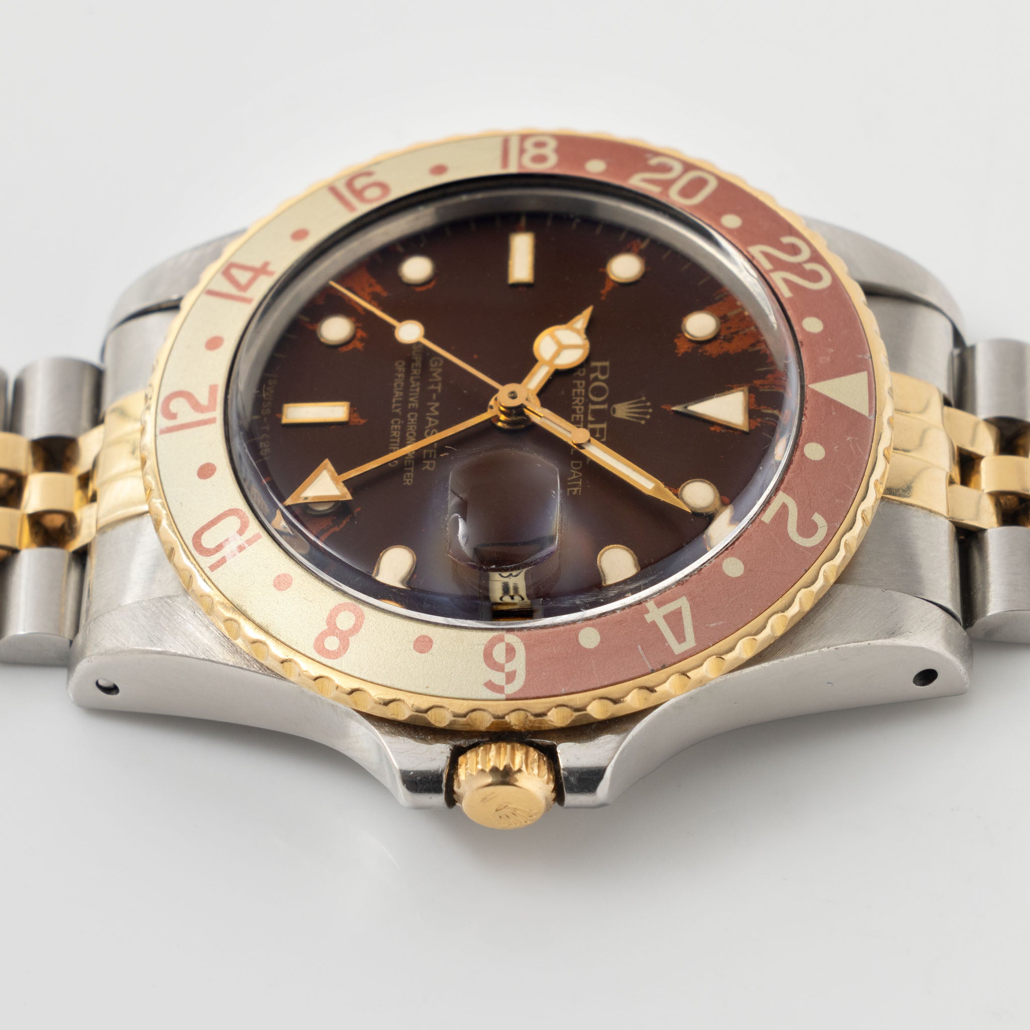 Rolex GMT-Master 16753 Root Beer Soleil Brown Tropical Dial in Steel and Gold
