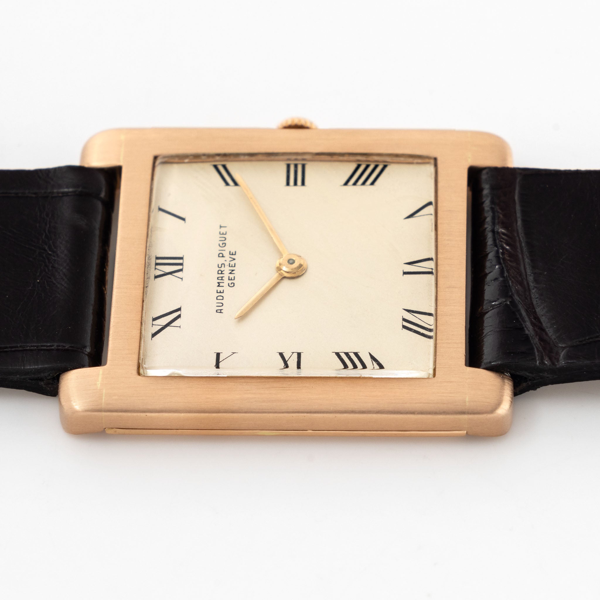 Audemars Piguet Tank Style Dresswatch Cream dial in 18 k rose gold