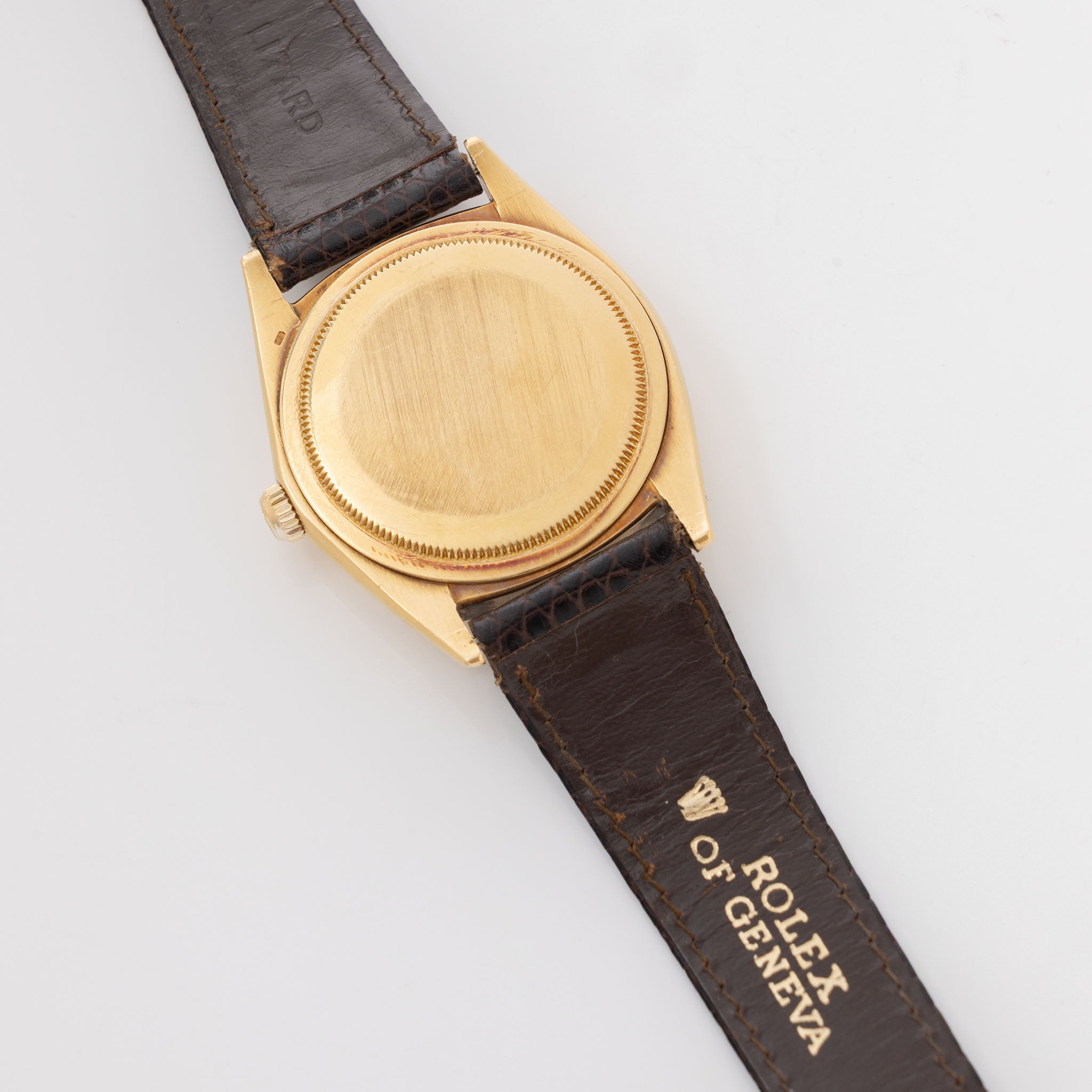 Rolex Oversized Oyster-Perpetual 1012 Silver Swiss Only Dial in 18k Yellow Gold