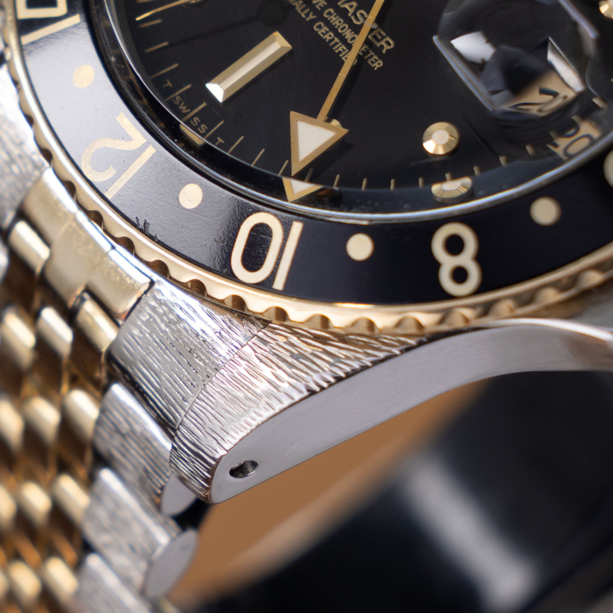 Rolex GMT-master 1675/3 Black Nipple Dial Steel and Gold "John Bull" Finish W3736