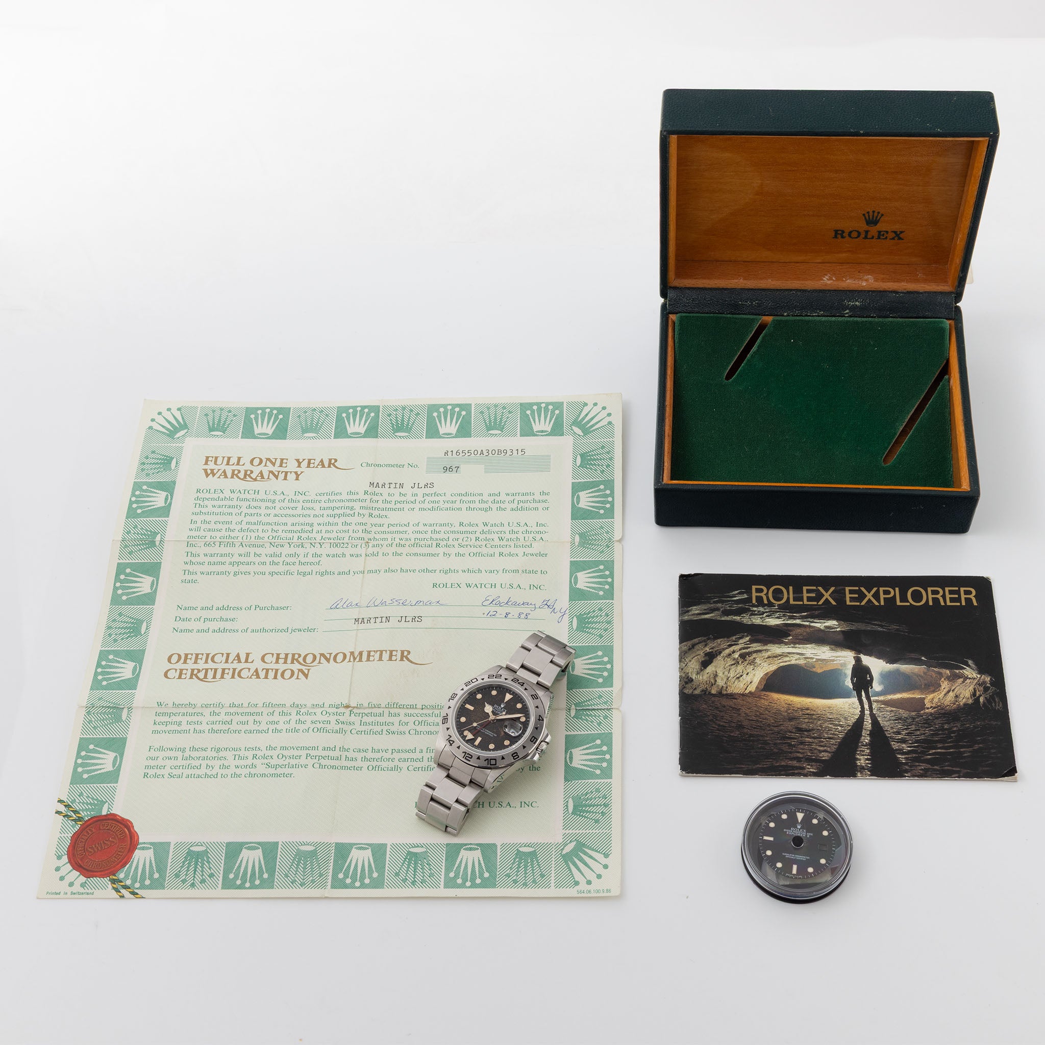 Rolex Explorer II  16550 Galaxy Tropical Dial with Box and Papers