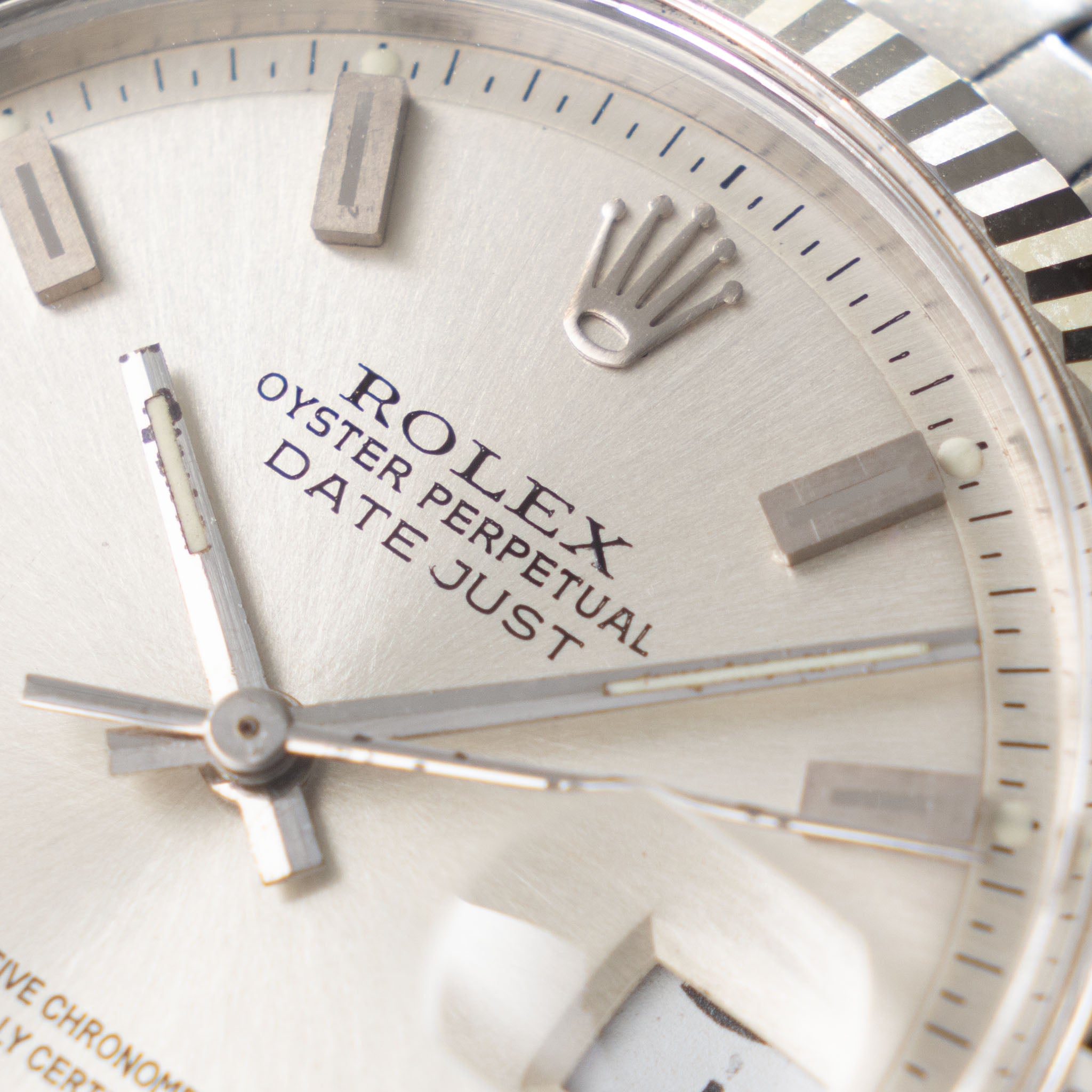 Rolex Datejust 1601 Silver Singer Block Markers Dial