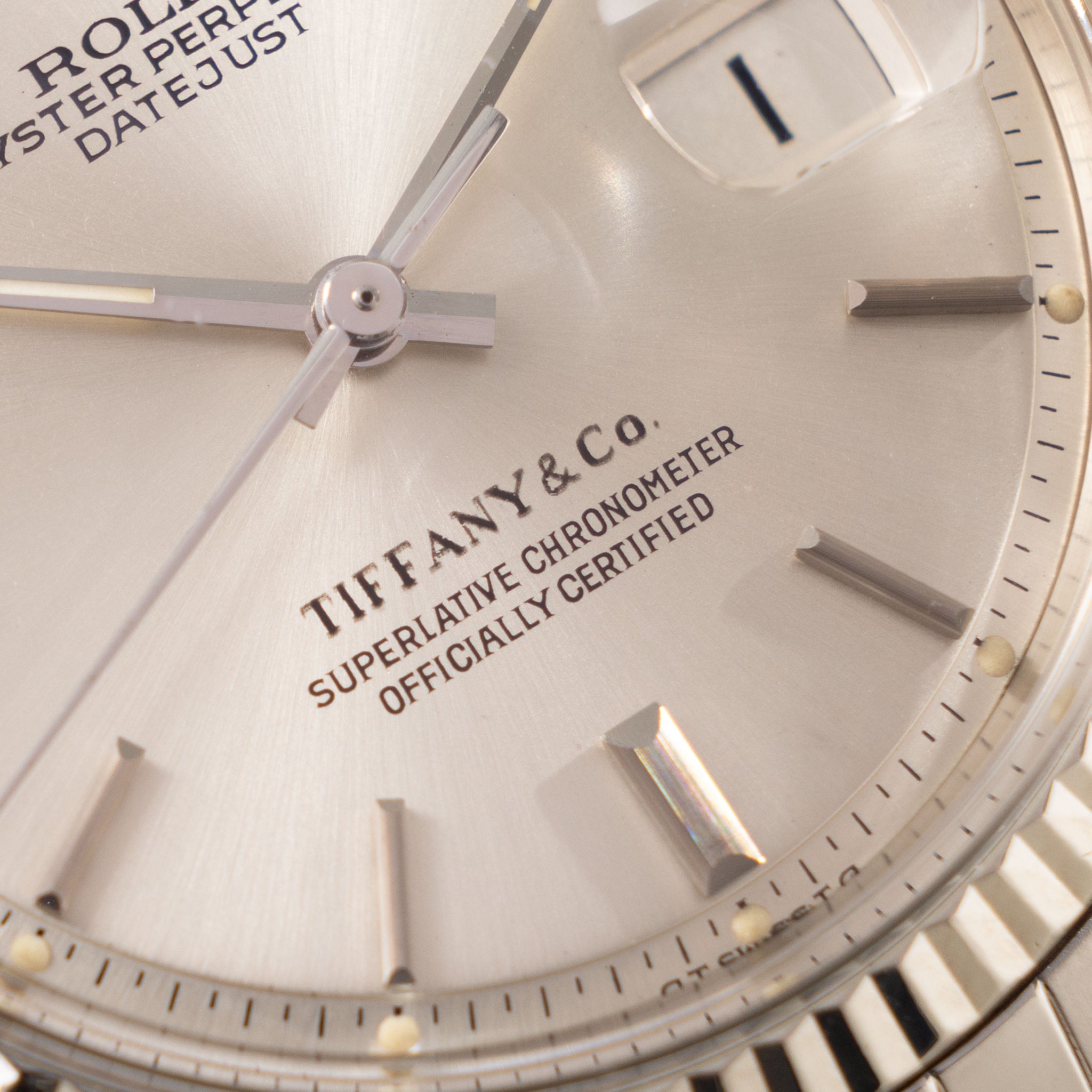 Rolex Datejust 1601 Tiffany & Co signed Silver Sigma Dial