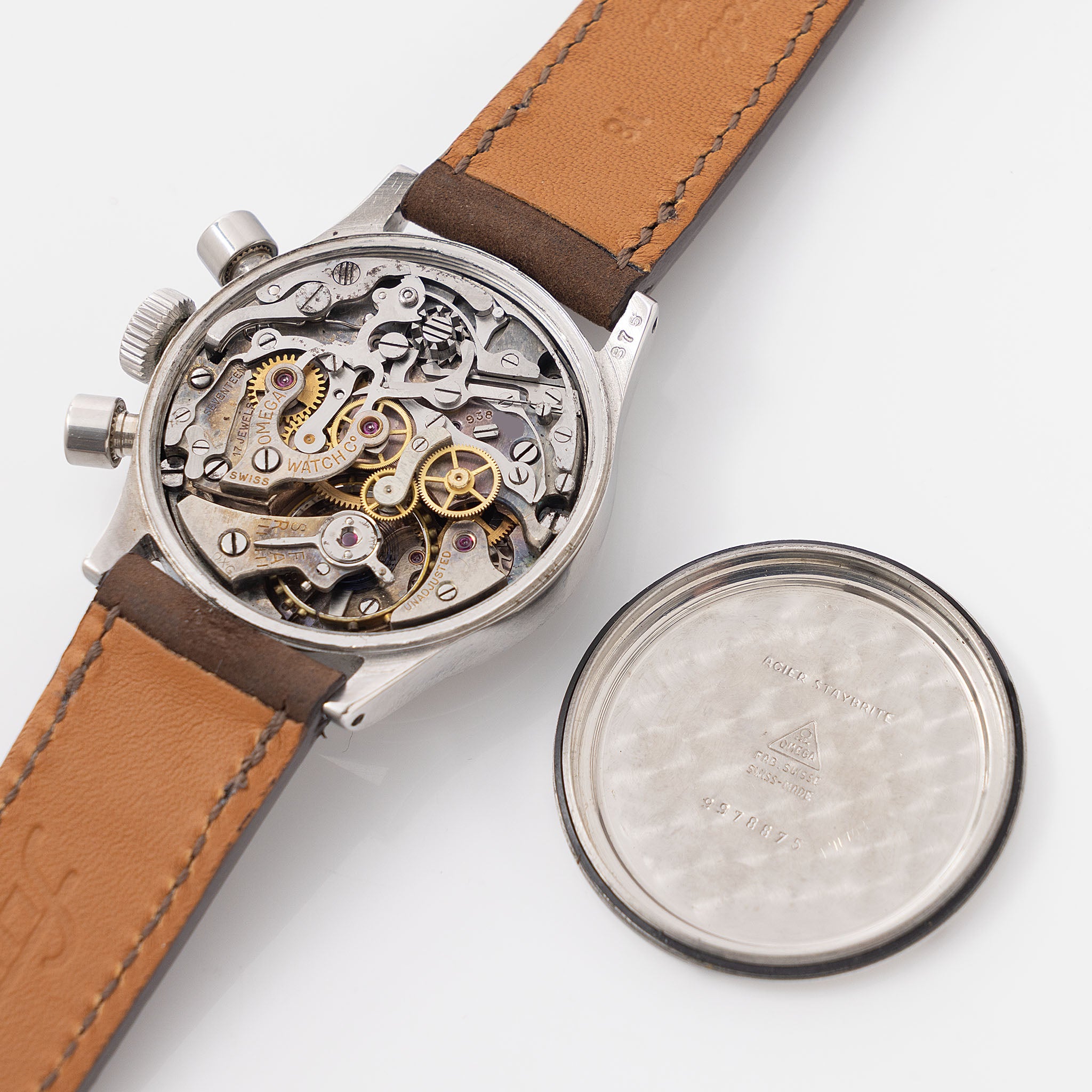 Omega Cal.28.9 Two-Tone Dial Screw Down Case Chronograph