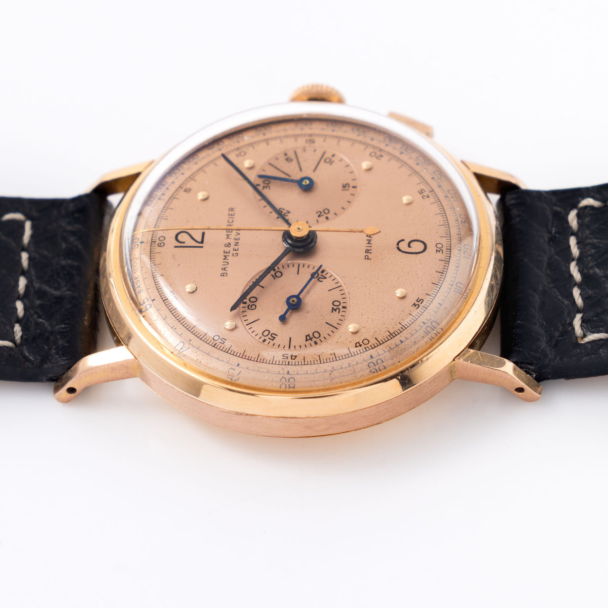 Baume & Mercier 18k Rose gold Chronograph Salmon dial Valjoux cal. 69