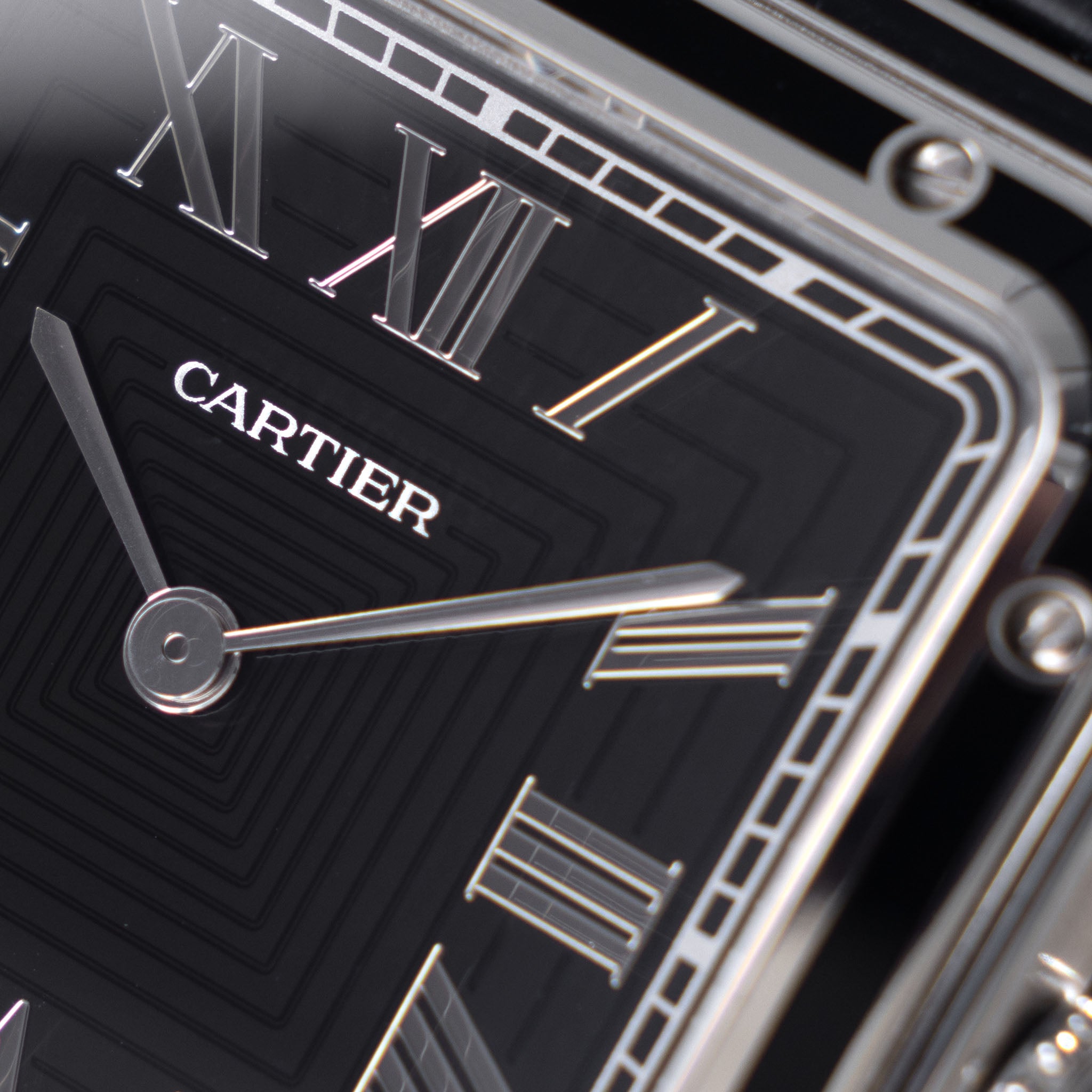 Cartier Santos Dumont Black Lacquered ref. WSSA0046 Box and Paper Set