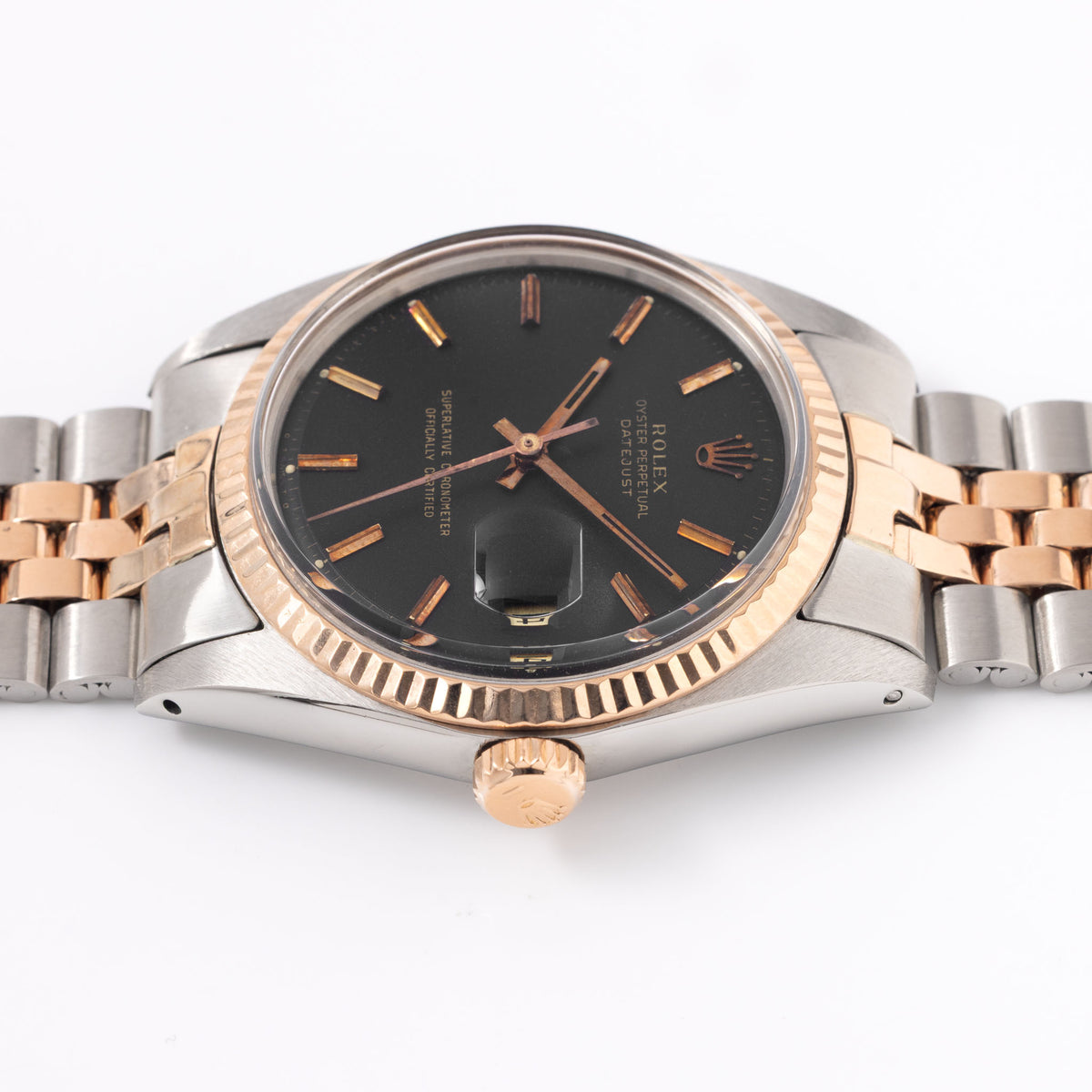 Rolex Datejust 1601 Steel and Rose Gold Black Sigma Dial