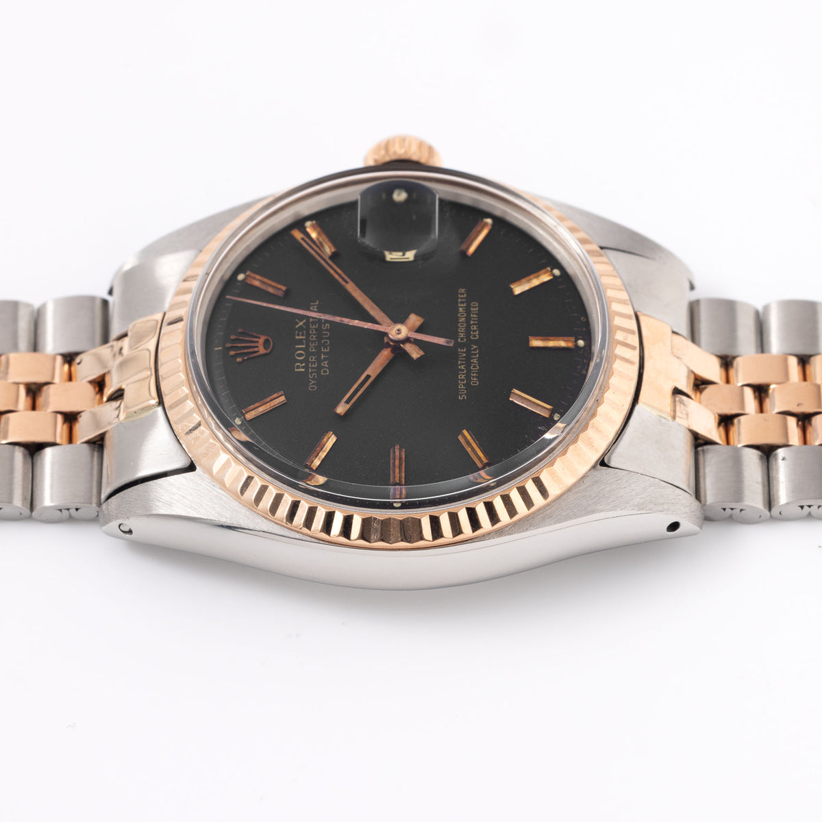 Rolex Datejust 1601 Steel and Rose Gold Black Sigma Dial