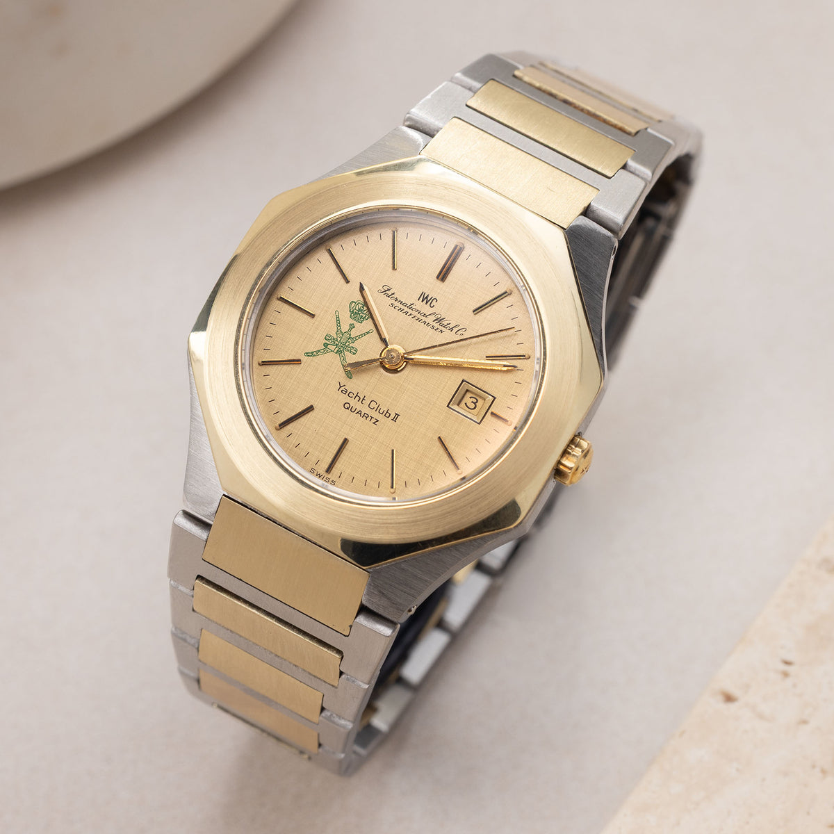 IWC Yacht-Club II in Steel and Yellow gold Oman Green Khanjar Linen Dial ref. 4512 from Original Owner Family