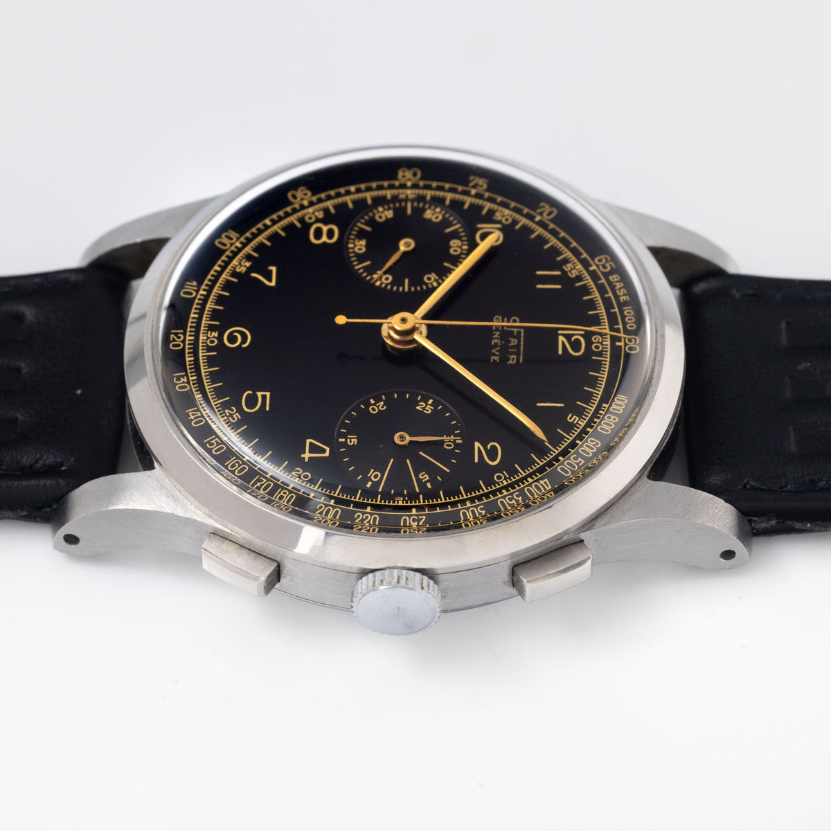 Ofair Cal.22 1940's Oversized Chronograph Black dial Motor sport Championship Geneva
