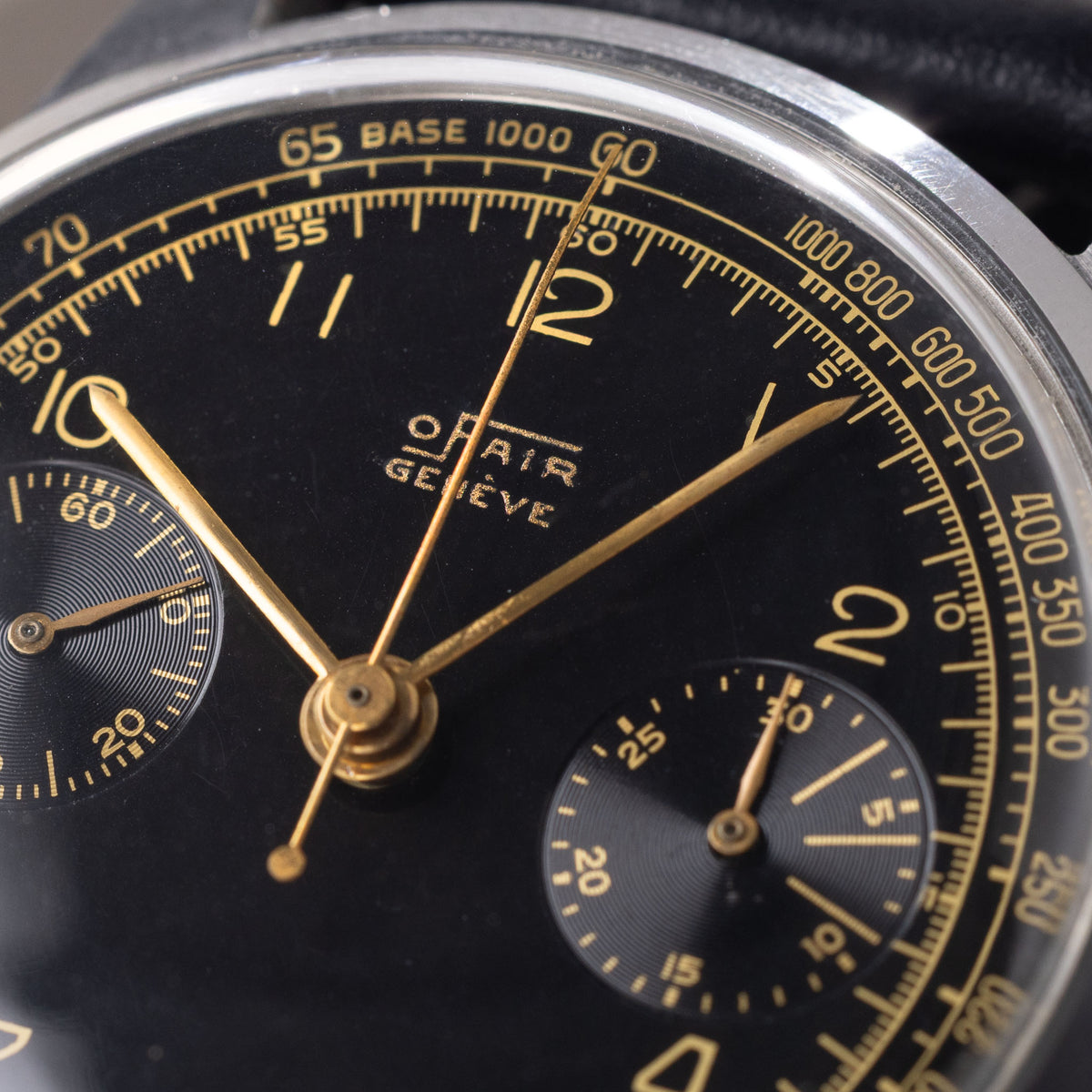 Ofair Cal.22 1940's Oversized Chronograph Black dial Motor sport Championship Geneva