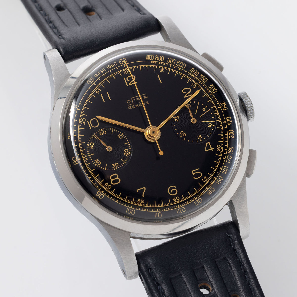 Ofair Cal.22 1940's Oversized Chronograph Black dial Motor sport Championship Geneva