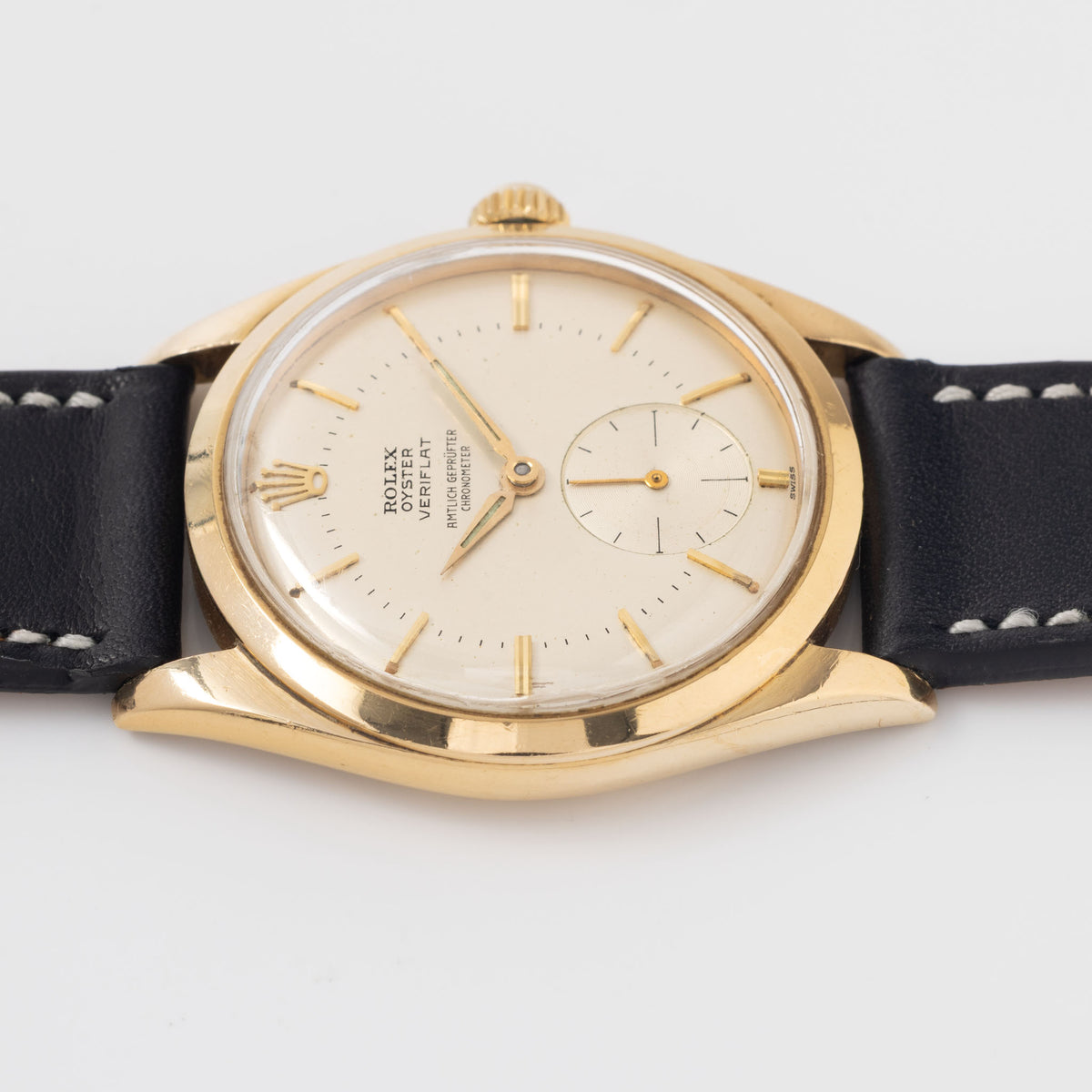 Rolex Oyster Veriflat Ref. 6512 Silver Dial "Amtlich Geprüfter Chronometer” in 18k Yellow Gold
