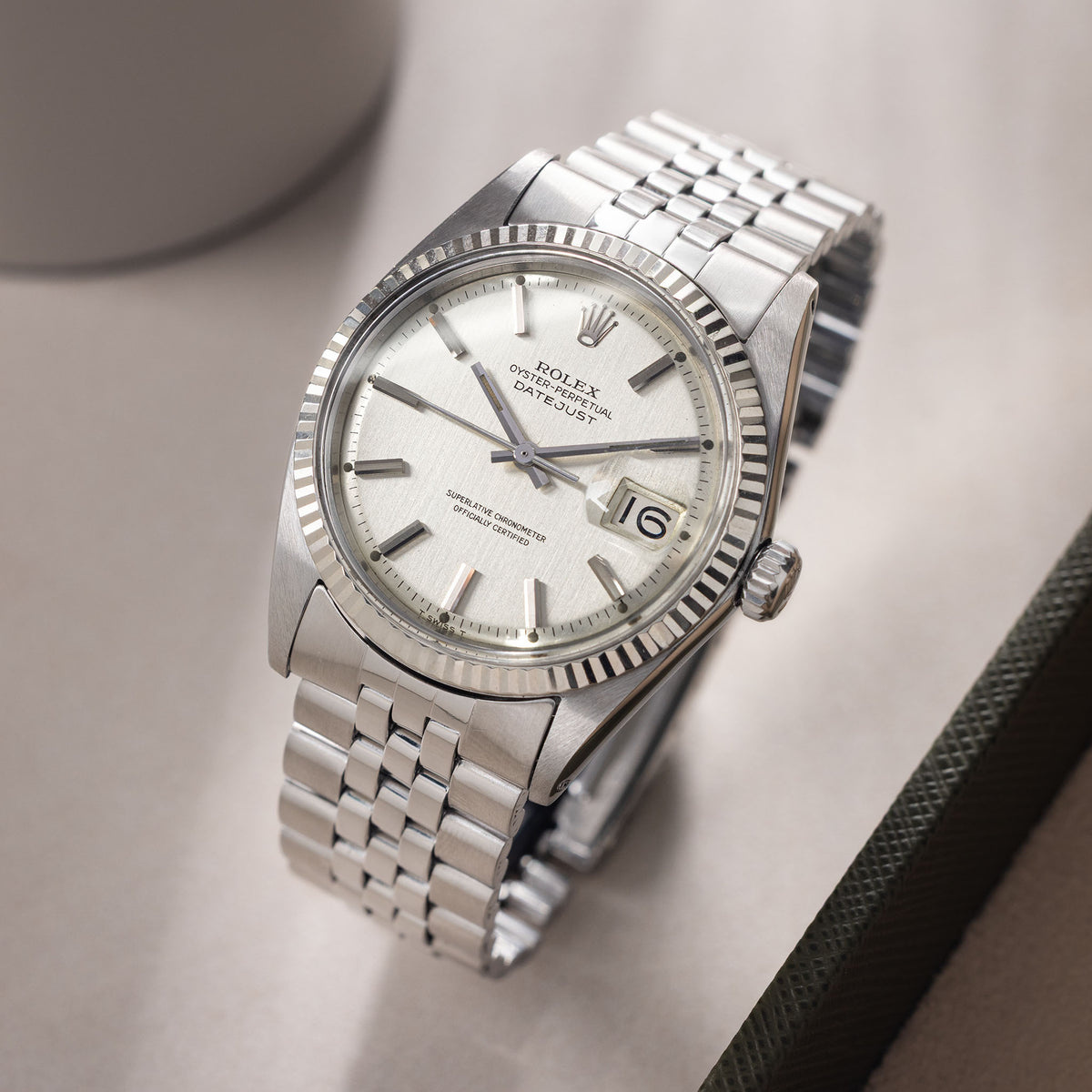 Rolex Datejust 1601 Vertical Brush Silver Dial