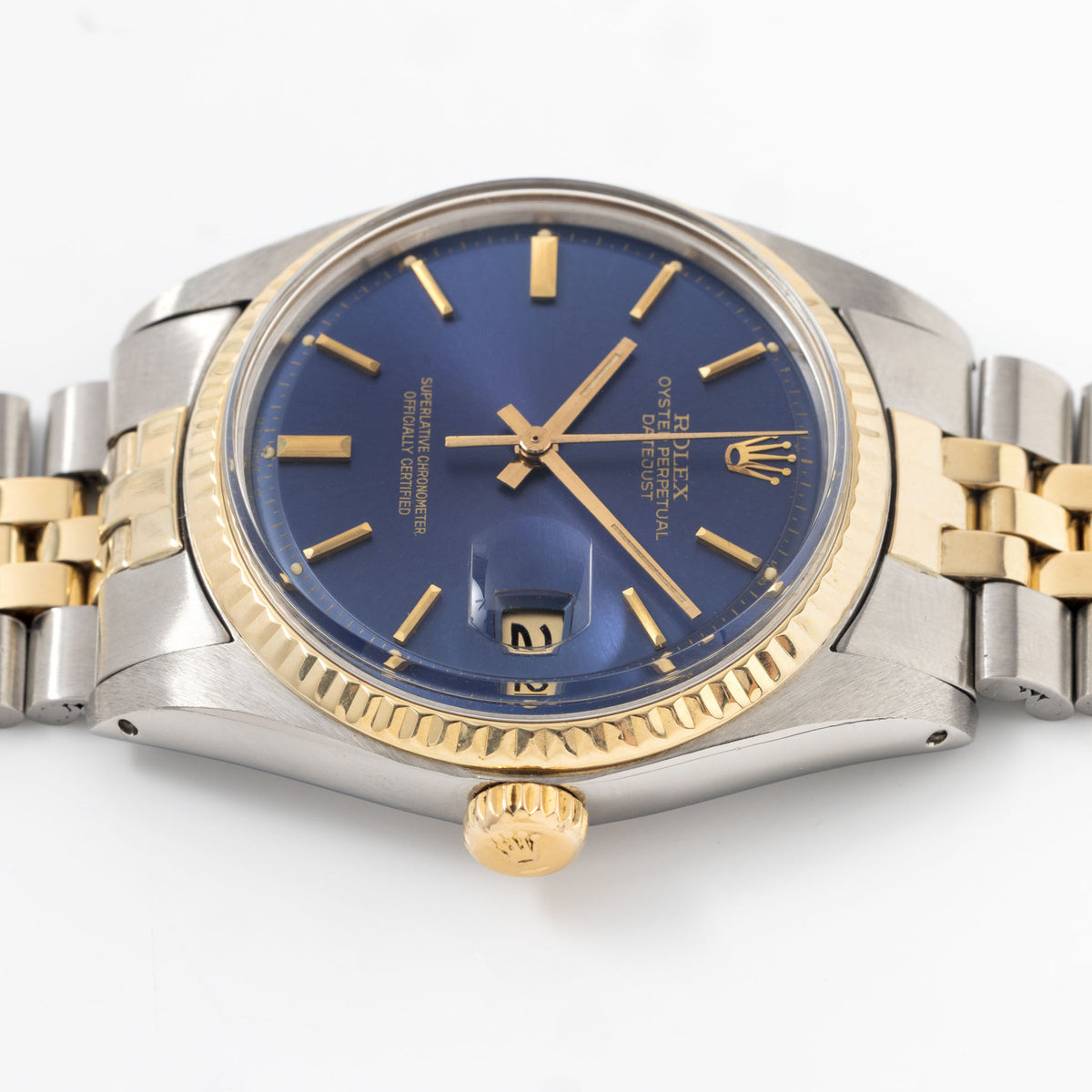 Rolex Datejust 1601/3 Blue Sigma Dial in Steel and Yellow Gold